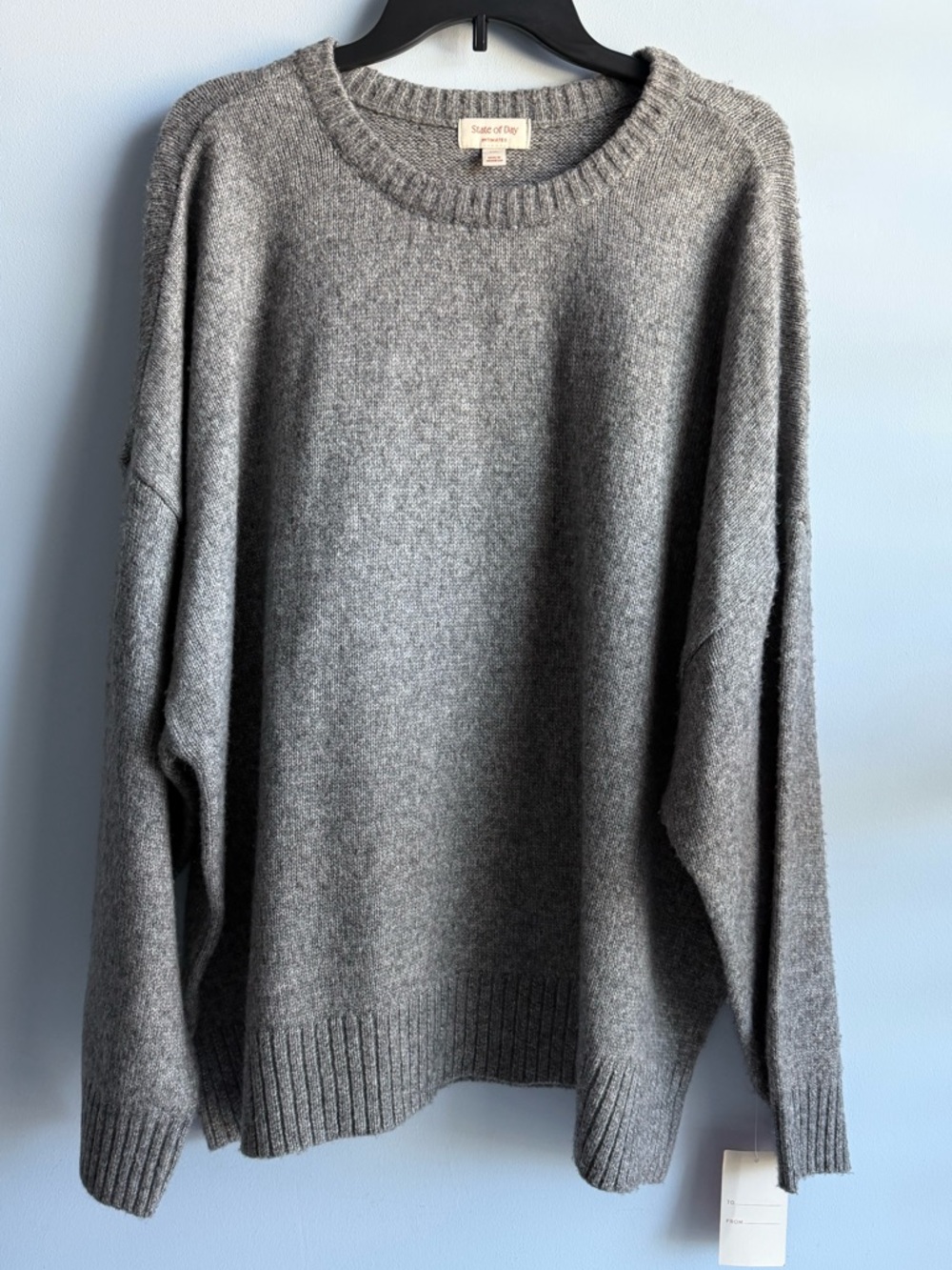 State of Day Women's Gray Indulge & Rest Sweater Size XXL